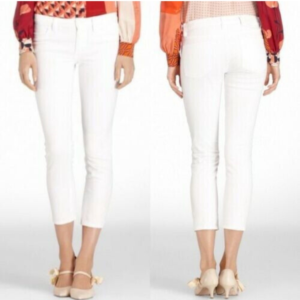 Tory Burch Crop Skinny Jeans In White Size 29